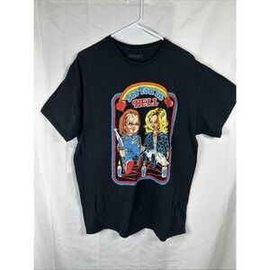 Chucky See You In Hell Mens XL T-Shirt Bride Childs Play Black Graphic Print 80s